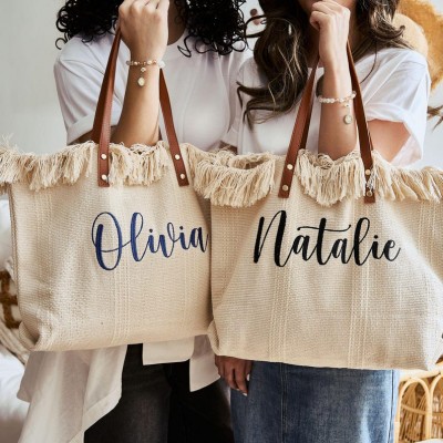 Personalised Bridesmaid Embroidered Tote Bags Bridal Party Gifts