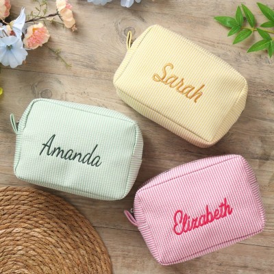 Personalised Embroidered Makeup Travel Organizer Bridal Shower Gift