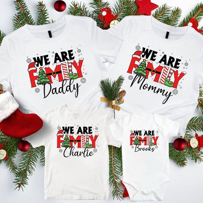 Personalised Matching Family Christmas Shirts Xmas Party Outfits