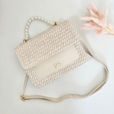 Personalised Bridal Bag Pearl Handbag Bride Clutch Bag Wedding Bag Gift for Bride