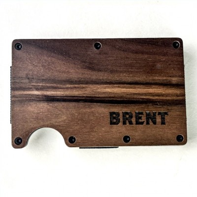 Personalised Engraved Slim Wood Wallet with RFID Groomsmen Gift