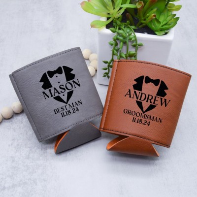 Personalised Groomsmen Proposal Engraved Can Cooler Groomsmen Gifts