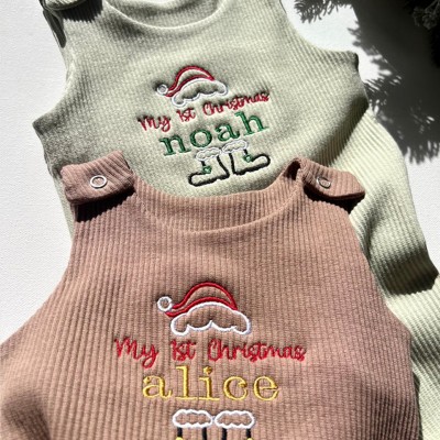 Personalised Embroidered Baby Romper - Newborn Essentials Christmas Gifts for Kids