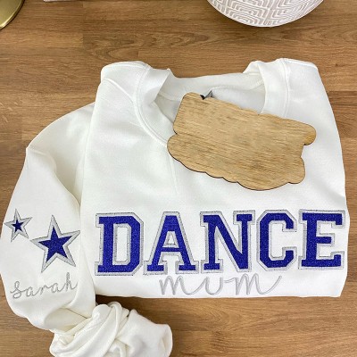 Personalised Embroidered Dance Mum Crewneck Sweatshirt Gift Teeshirt