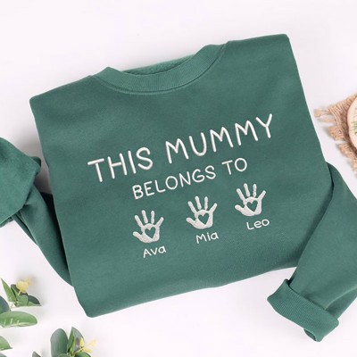 Personalised This Mummy Belongs To Embroidered Sweatshirt Mother's Day Gift