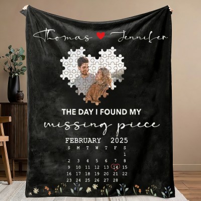 The Day I Found My Missing Piece Personalized Photo Blanket