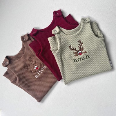 Personalised Embroidered Baby Romper - Newborn Essentials Christmas Gifts for Kids