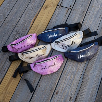 Personalised Sequin Fanny Pack for Hen Party - Sparkly Waist Bag