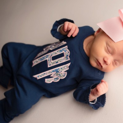 Personalised Baby Girl Coming Home Monogrammed Ruffle Romper