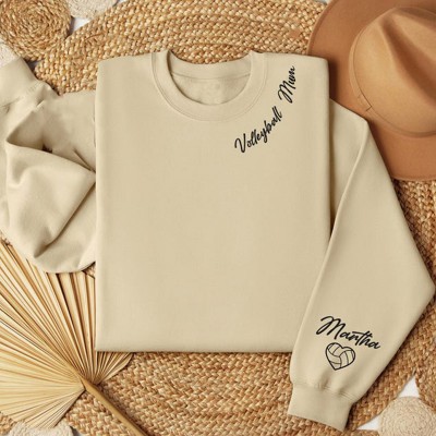 Personalised Embroidered Volleyball Mum Sweatshirt Gift Sport Mum Gift 