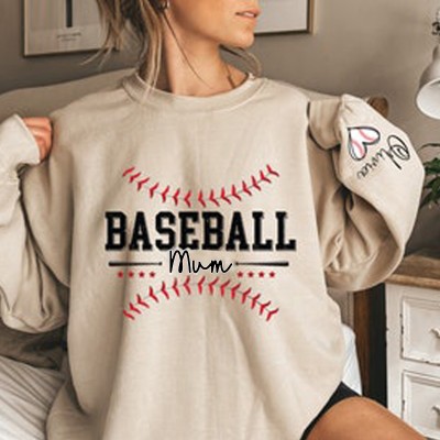 Personalised Softball Mum With Child Name Sweatshirt Softball Season Mum Gift