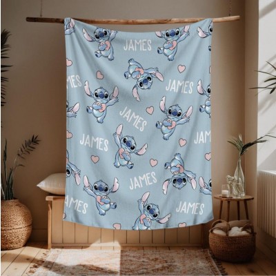 Personalised Stitch Soft and Cozy Baby Blanket Housewarming Gift