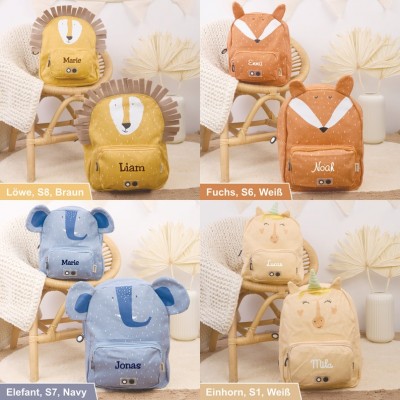 Personalised Embroidered  Animal Back to School Backpack Children's Gift