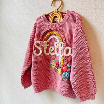 Personalized Rainbow and FlowersBaby and Toddler Sweater