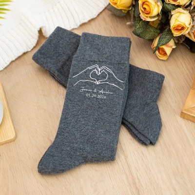 Personalised Socks with Names and Date Anniversary Valentines Day Gift