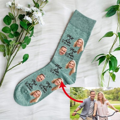 Personalised Couple Face Portrait Socks Gift for Him Her Anniversary Gifts