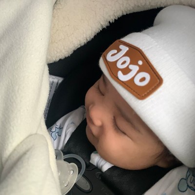 Personalized Vegan Leather Patch Baby Hats With Name