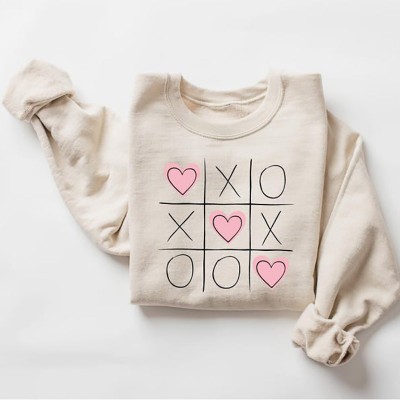 Personalised Pink Hearts XOXO Valentine's Sweatshirt Gift