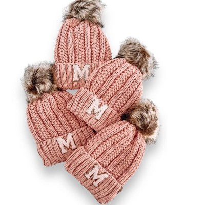 Personalized Embroidered Baby Hat With Pom Toddler Winter Beanies Baby Girl Name Beanie