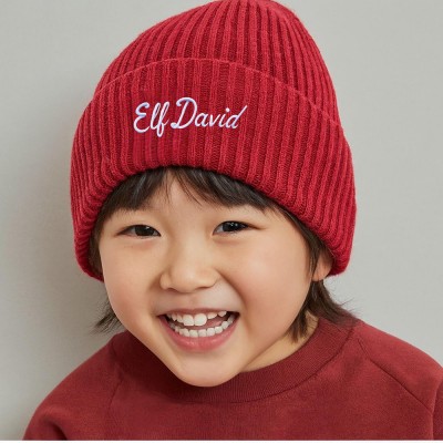Matching Family Hat Set Personalised Bobble Hats Monogram Knitted Hats