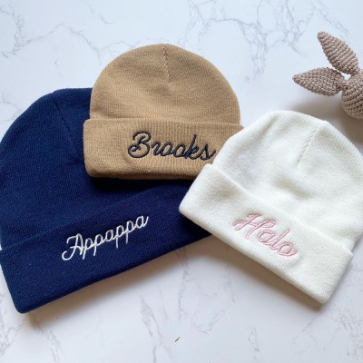 Custom Monogram Kids Winter Beanie Baby Shower Gift