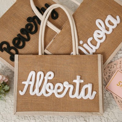 Personalised Burlap Bag Beach Tote Bag Hen Party Gift