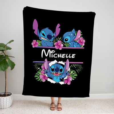 Personalised Stitch Soft and Cozy Baby Blanket Housewarming Newborn Baby Gift