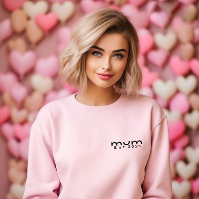 Personalised Mum Sweatshirt Hoodie Pregnancy Announcement Gift