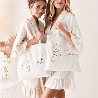 Personalised Tote Bag Set Maid of Honor Tote Custom Tote Gift Bag