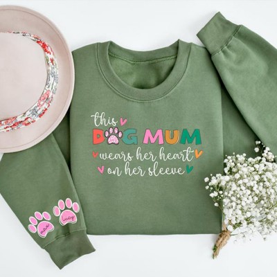 Personalised This Dog Mum Wears Her Heart on Her Sleeve Mothers Day Gift