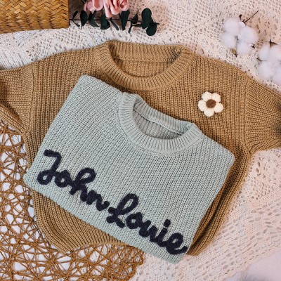 Personalized Baby Name Sweater Embroidered Children Sweatshirt