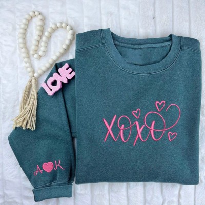 Personalised Embroidered XOXO Valentine's Sweatshirt Gift for Her