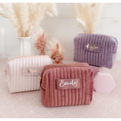 Personalised Embroidered Makeup Bag Travel Lettered Cosmetic Bag