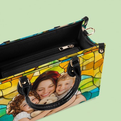 Personalised Photo Leather Handbag Mother's Day Bag Gift