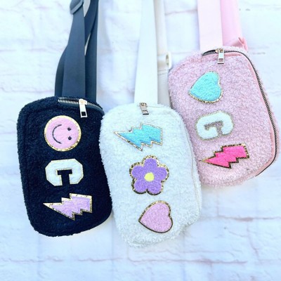 Personalised  Sherpa Belt Bag Child Patch Fleece Belt Bag Gift for Kids