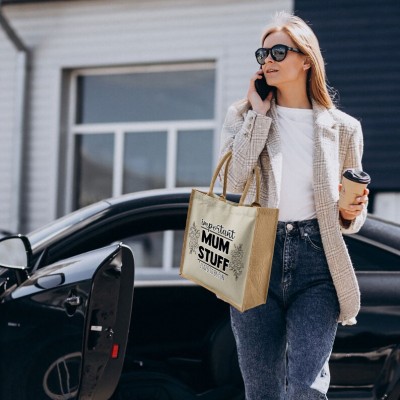 Personalised Important Mum Stuff Quote Tote Bag Large Shopper Day Out Bag