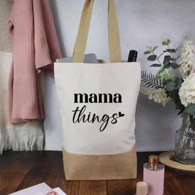 Personalised Mama Things New Mum Mother's Day Gift Canvas Bag