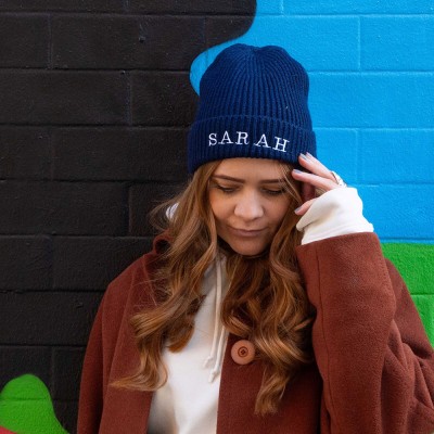 Personalised Custom Name Embroidered Beanie Hat