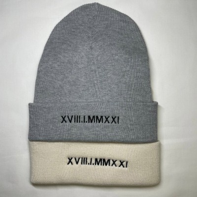 Personalized Roman Numeral Beanie Anniversary Beanie