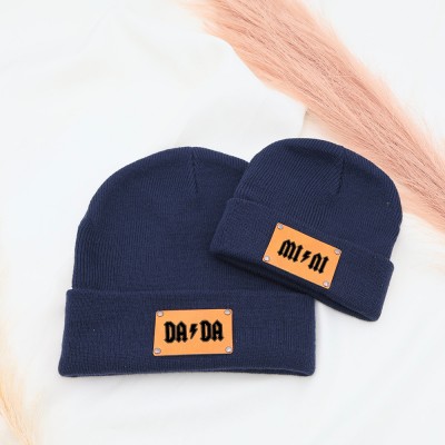 Custom Engraved Mama Dada Mini Design Beanie Winter Hat