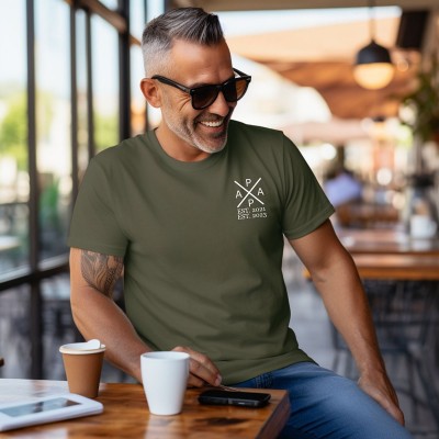 Personalised Grandpa T-shirt with the Child's Names and EST XMAS Gift