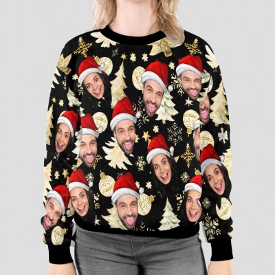 Custom Ugly Christmas Sweater Family Crewneck Sweatshirt Christmas Gift