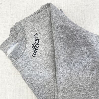 Personalized Toddler Neckline Collar Embroidered Sweatshirt Kids