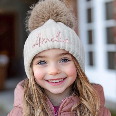 Custom Newborn Baby Pom Beanie Hat Unisex Toddler Hat