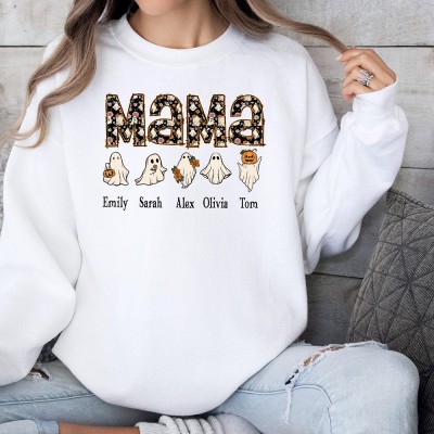 Personalized Halloween Mama Sweatshirt Spooky Mama Hoodie