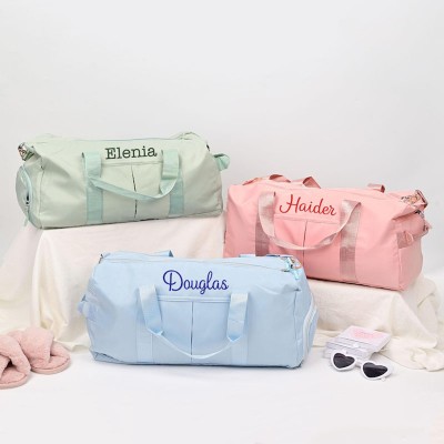 Personalised Embroidered Monogrammed Duffel Bag Kids Gym Bag Luggage