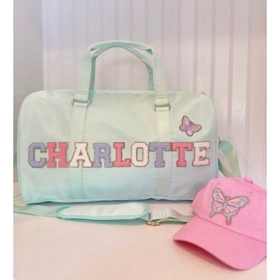 Personalised Chenille Patches Duffle Bag for Kids Travel Bag