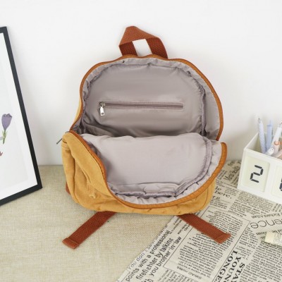 Personalised Leather Patch Canvas Backpack Fashion Backpack for Boys and Girls