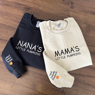 Custom Mama's Little Pumpkins Embroidered Sweatshirt