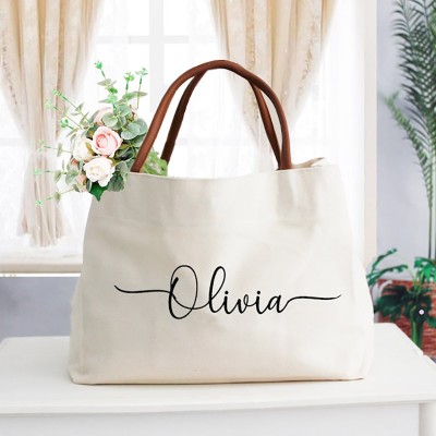 Personalised Monogrammed Tote Bag Bridesmaid Tote Bag for Wedding